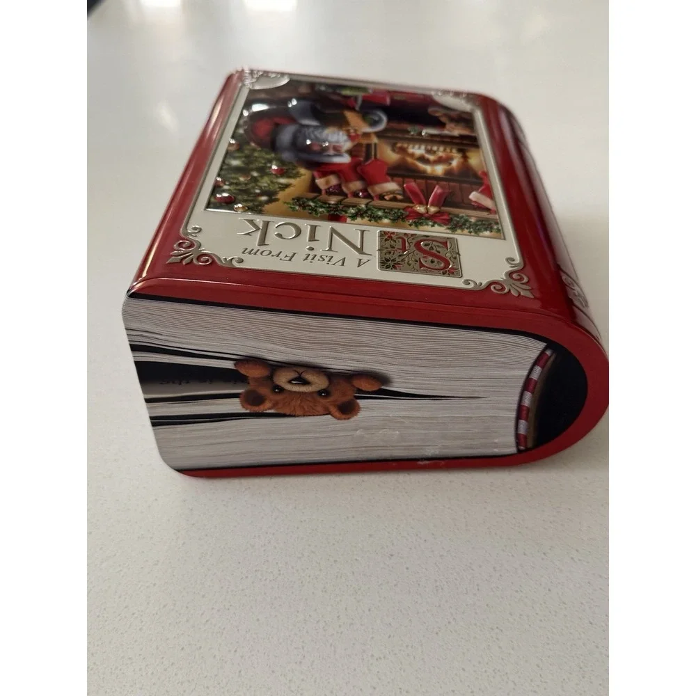 Harry London‎ Tins St. Nick Christmas Story Book Embossed Red
